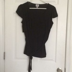Black Worthington Ruffle Shirt